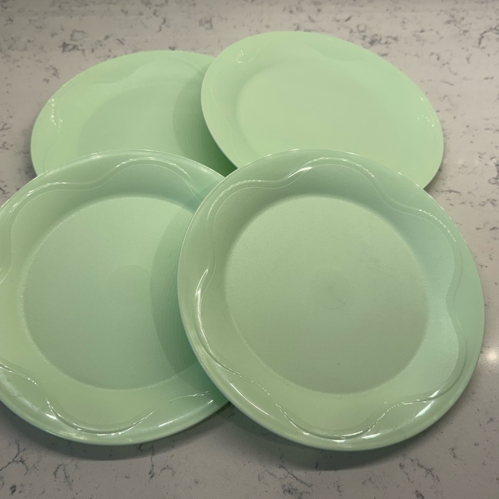 Tupperware Open House Mint Green Dessert Snack Plates Set of 4 (NWOT)